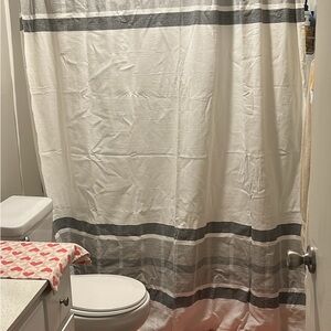 Project 62 White Shower Curtain with Gray Stripes